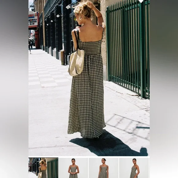 Princess Polly Tan and Black Checkered Maxi Dress 🖤💛🖤 - Picture 3 of 10